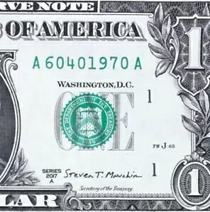 1970 年 6 月 4 日 : A 60401970 誕生日紙幣 1 ドル 1 ドル紙幣 *UNC* ????