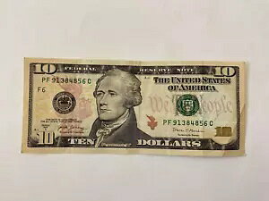 USA ���A���}�l�[ 10 �h������ TEN DOLLARS �V���A���ԍ� PF 91384856 C �m�[�g 2017