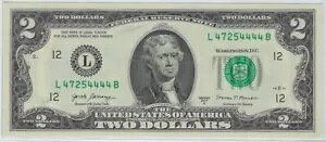 $2 FRN L12 UNC ? t@V[ SN 47254444ANAbh ubNGhA5 Iu A JChAbL[ 5 & 7 USB1