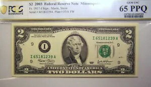 2003 $2 �A�M������s�� PCGS 65 PPQ �}�����A�X�m�[
