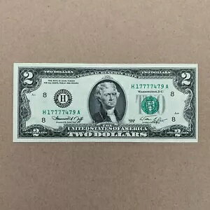1976 N 2 h L 2 DOLLAR $2 Note 777 UNC Ɨ錾