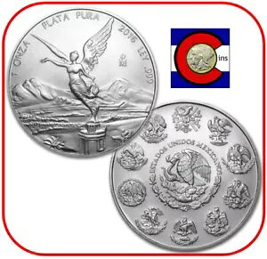 2016 メキシコ リベルタード 1 オンス BU メキシコ銀貨、ダイレクト フィット カプセル入り