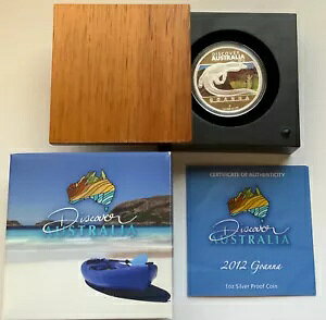 Discover Australia Goanna $1 2012 1�I���X �J���[ �v���[�t �V���o�[ �R�C�� �~���g �{�b�N�X & COA