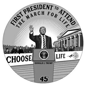 �g�����v 1�I���X .999 �V���o�[ ���E���h�R�C�� MARCH FOR LIFE ~ PROLIFE