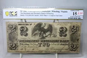 1857�N $2 �z�C�[�����O �o�[�W�j�A ����U�D PCGS 15 #7337