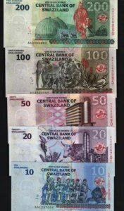 XWh 10 20 50 100 200 2010 1stType SET Low# AA ELEPHANT LION RHINO UNC Note