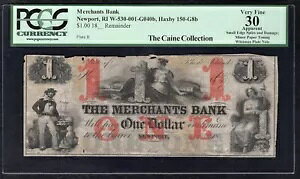 1800N $1 THE MERCHANTS BANK NEWPORT, RI xꎆ PCGS ɍׂ-30