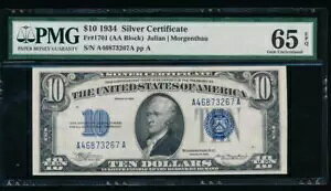 AC Fr 1701 1934 $10 Vo[ؖ PMG 65 EPQ !!!