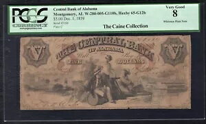 1859�N $5 �A���o�}�B�����S�����[������s �p�~���ꂽ���� PCGS VG-8