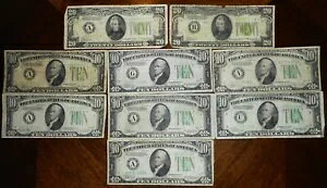 1934 �N�A�M�{���ǃm�[�g���b�g�A2-$20�A7-$10 �V���[�Y A�AB�AC�AD�A$110 �t�F�C�X�A��������