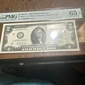 PMG $2 2017A FRN TtVXR S/N L00000825 * yA MS 65 EPQ ̃X^[