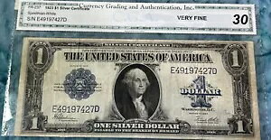 1923 年 $1「ホース ブランケット」シルバー証明書大判紙幣 - C.G.A 極細 30