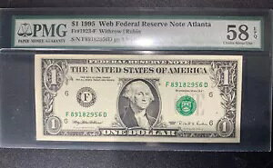 1995 $1 EFu vX m[g S/N F89182956D PP 3 DP 9 PMG 58 EPQ ** A **