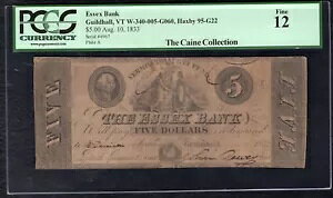 1833N $5 o[gBGZbNXsMhz[ p~ꂽ PCGS FINE-12