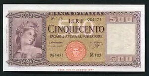 sbN# 80b 1961 500  BANCA DfITALIA C^AsWF
