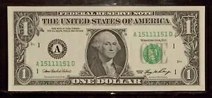 2006 年 1 ドル連邦準備銀行券 | UNC |バイナリレーダーノート | A 15111151 D