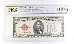 1928 C $5 �č��@��ʉ� Fr#1528 Gem Unc 65 PPQ PCGS *2375