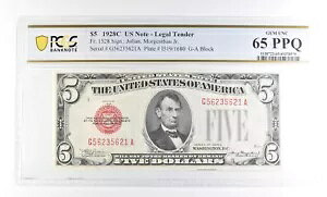 1928 C $5 �č��@��ʉ� Fr#1528 Gem Unc 65 PPQ PCGS *2361