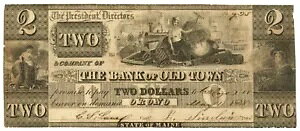 1838 Bank of Old TownAImAC $2 p~ꂽ No.925 410-G8 (59882)