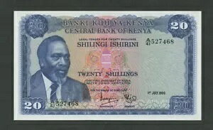 ケニア 20 sh 1969 P6a 未流通の世界紙幣