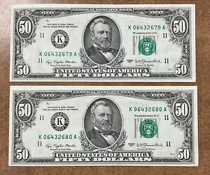 1977 $50.00 50 h FRN 2 AԎD CRISP UNC K DALLAS