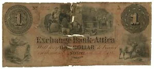 1861 Exchange Bank of Attica, Indiana $1 Note No.3552 W22-1 (59270)