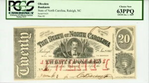 1863 N $20 p~m[XJCi `CXV 63PPQ PCGS 80201901 #1629