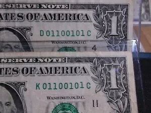 }b`O True BINARY $1 FSN V[Y 2013 FRN BKND 01 01 w/MINI RADAR 1001 A