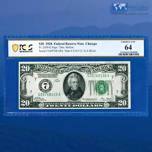 Fr.2050-G 1928 $20 FRN VJSV[AS[hAPCGS 64 #68108