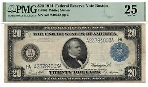 1914 N $20 AMsA{Xg FR-967 -PMG VF25!͓IŖȂ