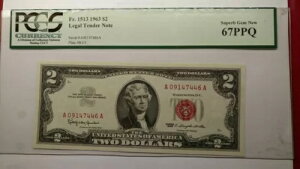 Fr-1513 1963 �h�� 2 �@��ʉݎ��� �č����� PCGS 67PPQ �f���炵����� �V�i�B