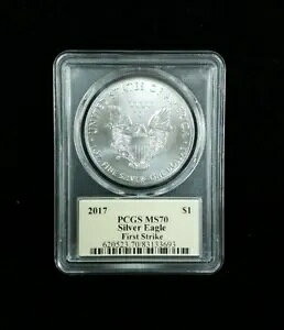 2017 シルバー イーグル PCGS MS70 ファースト ストライク クリーブランド アールデコ ラベル 8082