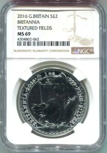 2016 �V���o�[ G.�p�� ?2 NGC MS69 �u���^�j�A �e�N�X�`���[�h �t�B�[���h (802)
