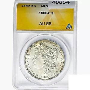 1880-O ���[�K�� �V���o�[ �_���[ �R�C�� ANACS AU55