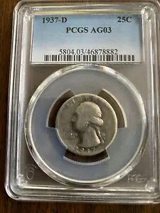 1937 -D 25C PCGS AGO3