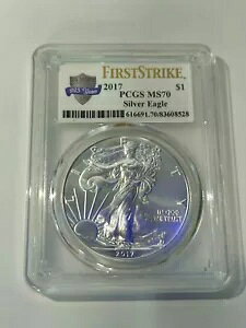 2017 PCGS ファーストストライク アメリカン シルバー イーグル!グレード MS70 225 年 1 オンス