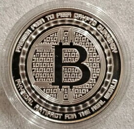 ビットコイン アイコン プルーフ 1 オンス .999 シルバー記念コイン BTC 分散型 新品