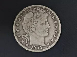 1909 50C Barber Half Nice Fine �I���W�i���̂悤�ȃR�C��