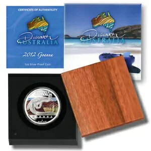 Discover Australia Goanna $1 2012 1�I���X �J���[ �v���[�t �V���o�[ �R�C�� �~���g �{�b�N�X & COA