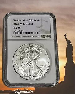2023 (W) $1 �A�����J�� �V���o�[ �C�[�O�� NGC MS70 �u���E�� ���x���A���W���[ �A�C �A�s�[�� F/S