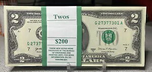 すごい?? 2017-A レーダー紙幣付き 2 ドル $2 紙幣パック (CHICAGO “G”) すごい