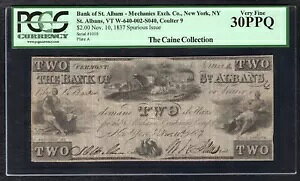 1837�N $2 �T���N�g�y�e���u���N��sABLANS VERMONT OBSOLETE �m�[�g PCGS ���ɍׂ��� - 30PPQ