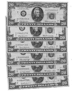 11 種類の異なるシリーズ シカゴ 20 ドル紙幣のロット 1969 1969A 1969C 1974 1977 (LOT18)