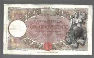 C^A ??1929 N 6  6  BANCA D'ITALIA ... 500  ... XgK[ƃV[} ?? bg #2990