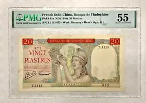 481898 �t�����X�̃C���h�V�i 20 �s�A�X�g�� 1949 �s�b�N# 81a �T�C��#11 PMG 55 AUNC �m�[�g�X�^���v