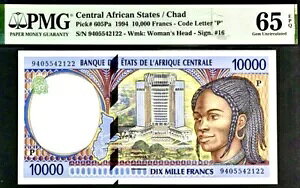 AtJ/`h 10,000 t sbN#605Pa 1994 PMG 65EPQ Gem Unc Note