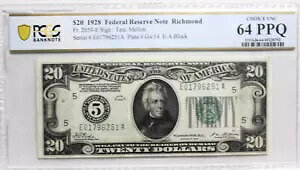 1928 $20 h FRN RICHMONDAV[APCGS 64 PPQ Fr 2050-E 