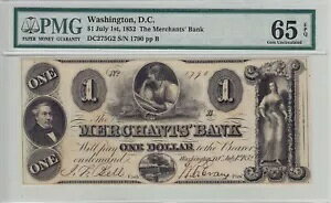 1852 }[`c oN 1 h Vg DC PMG CU 65 EPQ S/N 1790