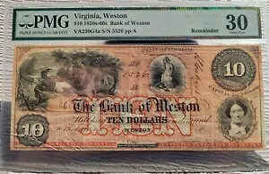 �o�[�W�j�A - �E�F�X�g�� - �E�F�X�g����s - 1850-60 $10 - PMG-very Fine 30 S/n 5526