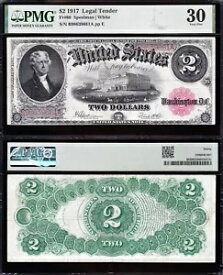 素晴らしいクリスプチョイス VF++ 1917 $2 "ブレスレット" 米国法定通貨メモ! PMG30！ 39661